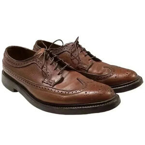 Florsheim Imperial Shoes Mens 8.5 D Brown Kenmoor Longwing Leather 93602 Vintage
